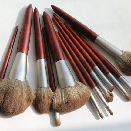 Vegan synthetic fiber makeup brush set
