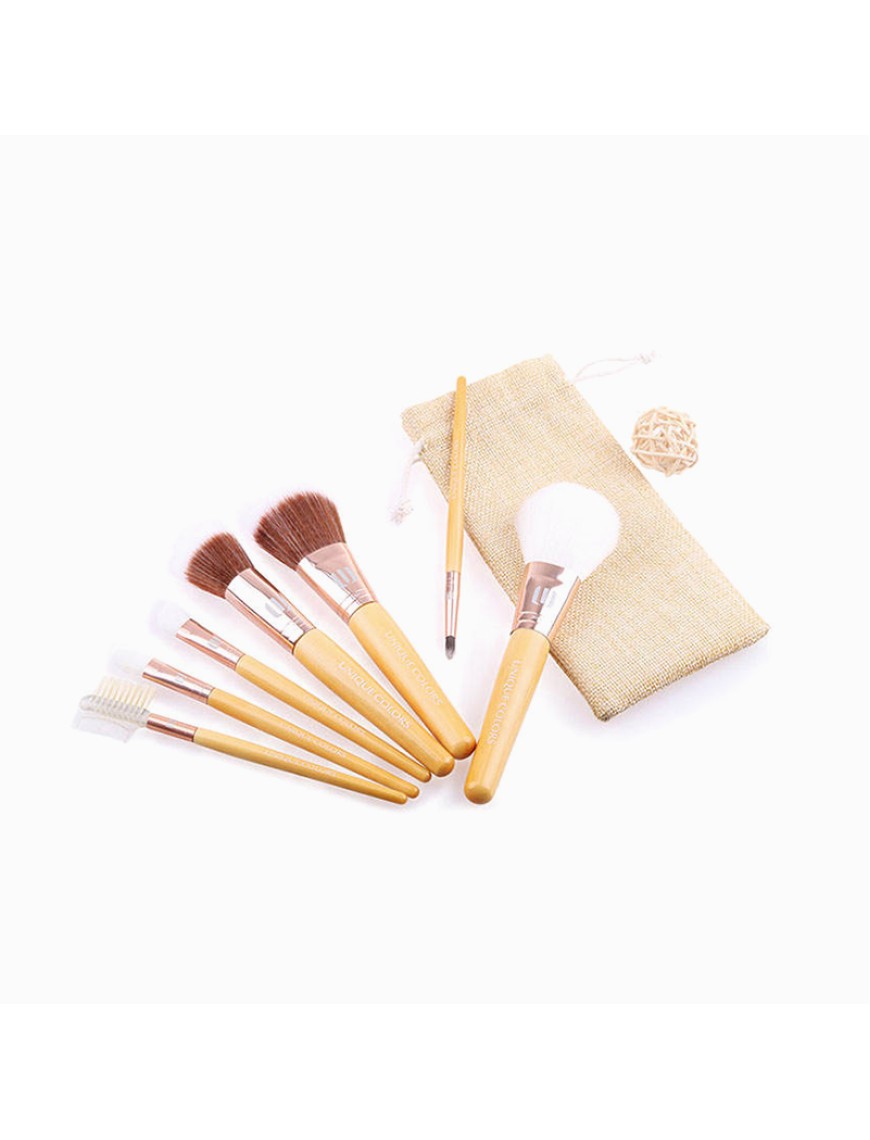 Bamboo handle precision crafted seven-piece makeup brush set