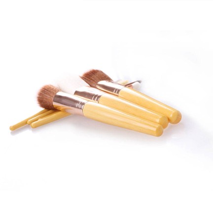 Bamboo handle precision crafted seven-piece makeup brush set