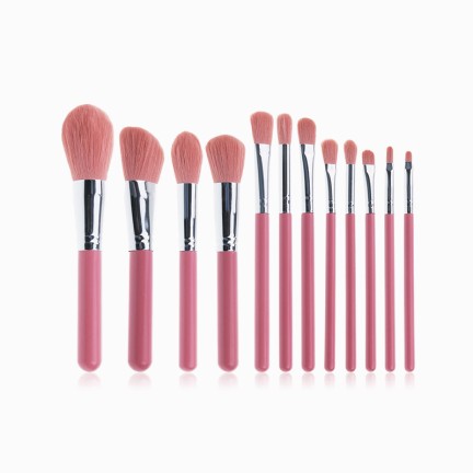 Travel-friendly 12-piece makeup brush set