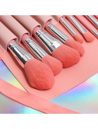 Travel-friendly 12-piece makeup brush set