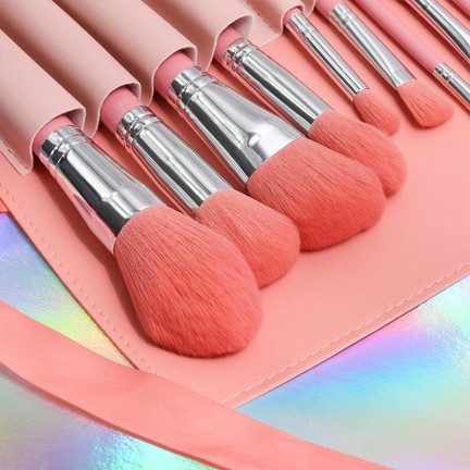 Travel-friendly 12-piece makeup brush set