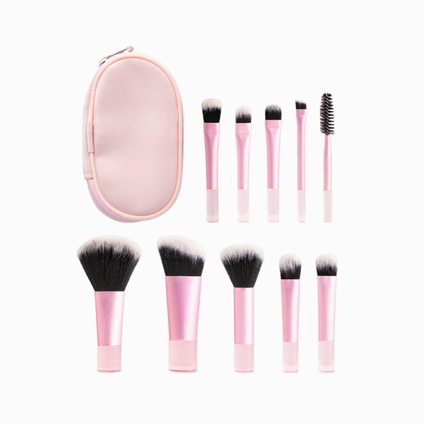 Mini portable travel handle makeup brush