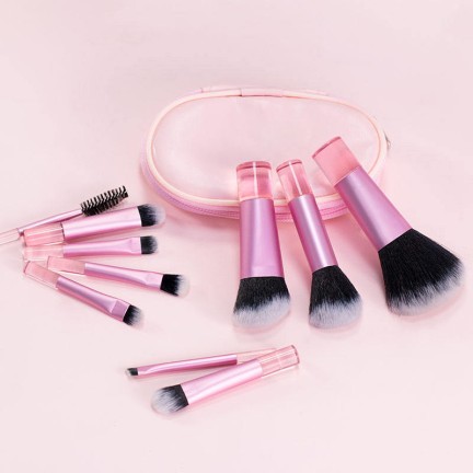 Mini portable travel handle makeup brush