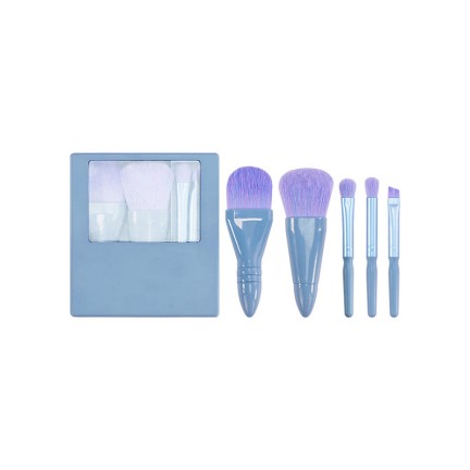 Mini portable foundation, blush and eyeshadow brush set