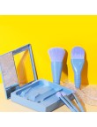 Mini portable foundation, blush and eyeshadow brush set