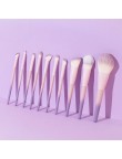 Colorful 10-piece eye and face makeup brush set