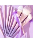Colorful 10-piece eye and face makeup brush set