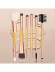 8-piece makeup brush set with bamboo handles