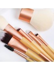 8-piece makeup brush set with bamboo handles