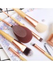 8-piece makeup brush set with bamboo handles