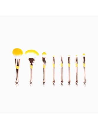 Portable set of 8 foundation makeup brushes