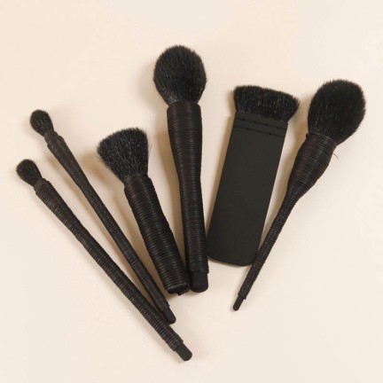 Stylish 6-piece facial makeup brush set