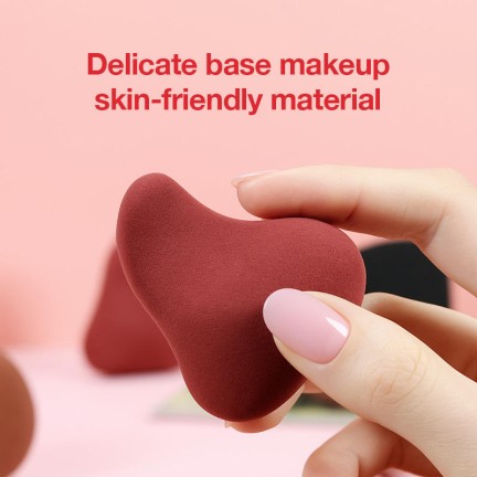 Irregularly slanted teardrop powder puff