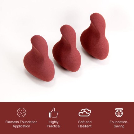 Irregularly slanted teardrop powder puff