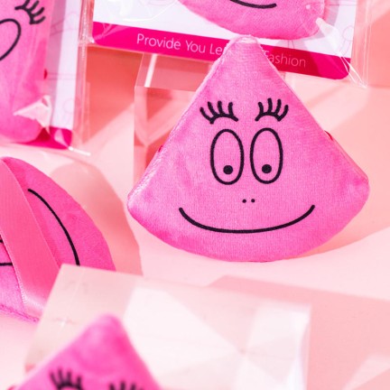 Triangular velvet-feel printed soft makeup powder puff