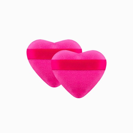 Heart-shaped soft-touch makeup setting powder puff