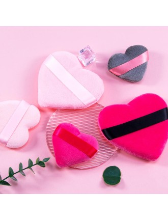 Heart-shaped soft-touch makeup setting powder puff