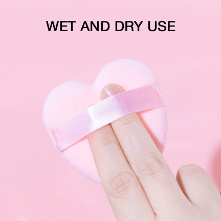 Heart-shaped soft-touch makeup setting powder puff