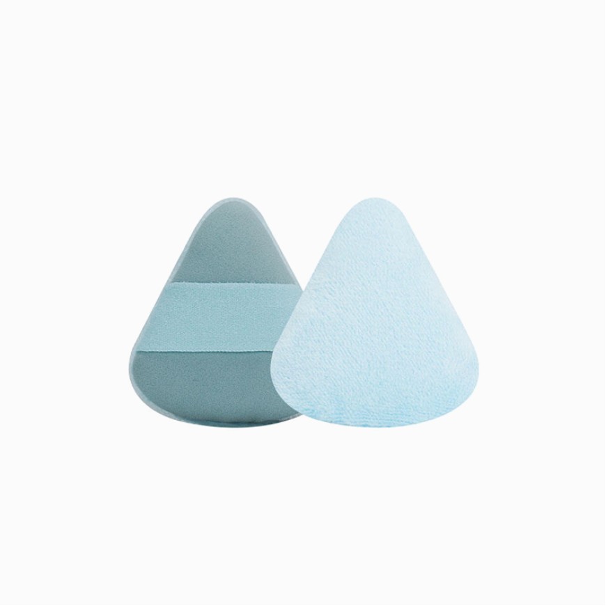 Double-sided cotton triangle printed latex-free powder puff