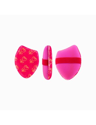 Red double-sided triangular velvet makeup powder puff
