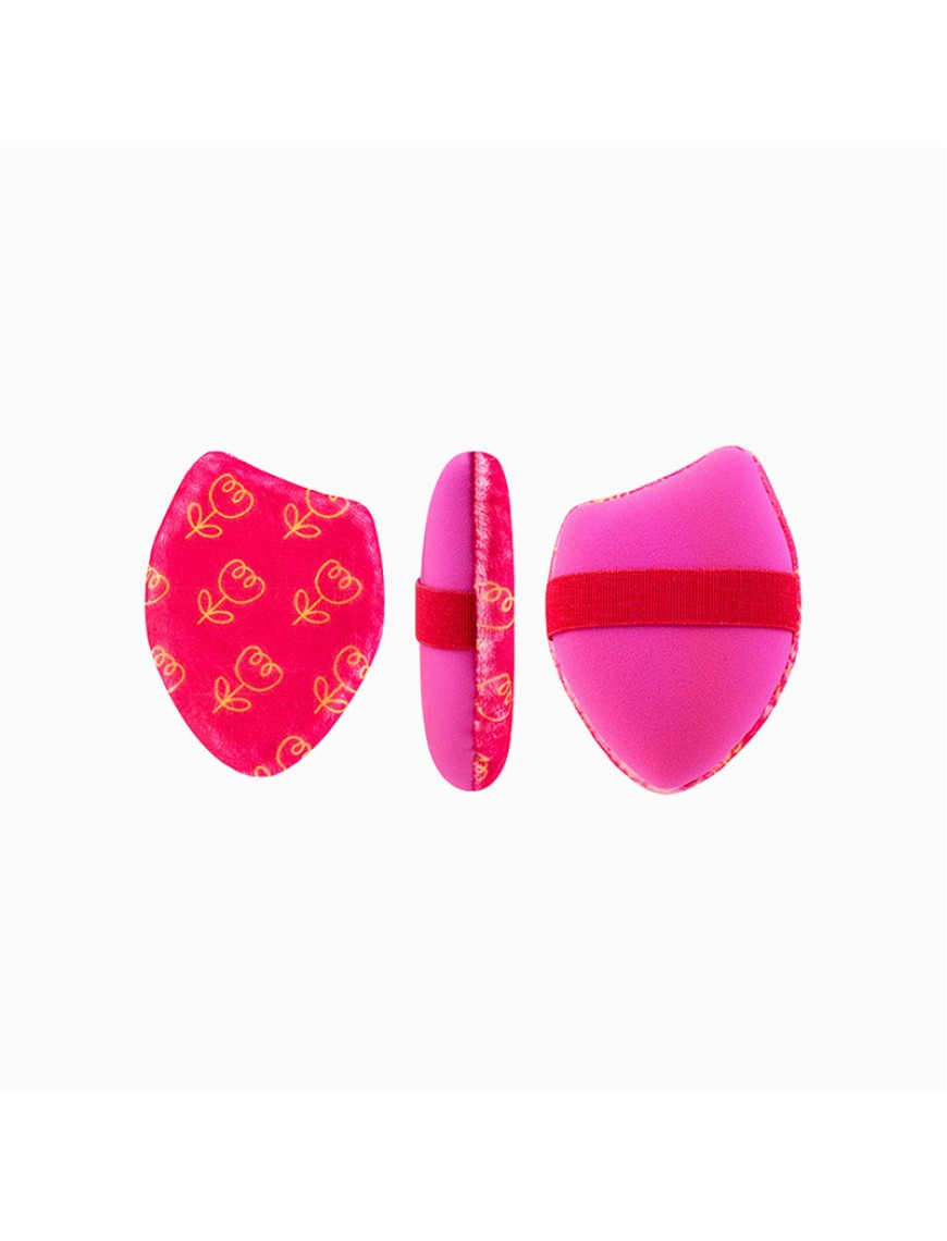 Red double-sided triangular velvet makeup powder puff