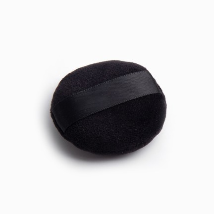 Velvet and satin round powder puff