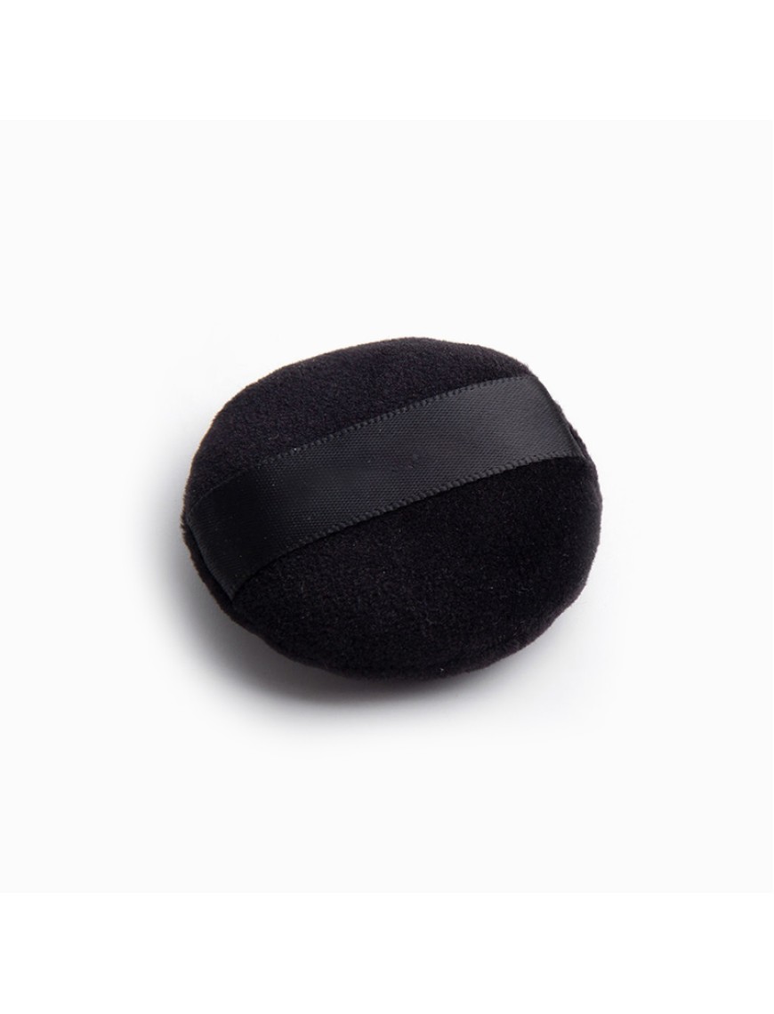 Velvet and satin round powder puff