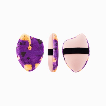 Double-sided printed cotton elastic band makeup sponge