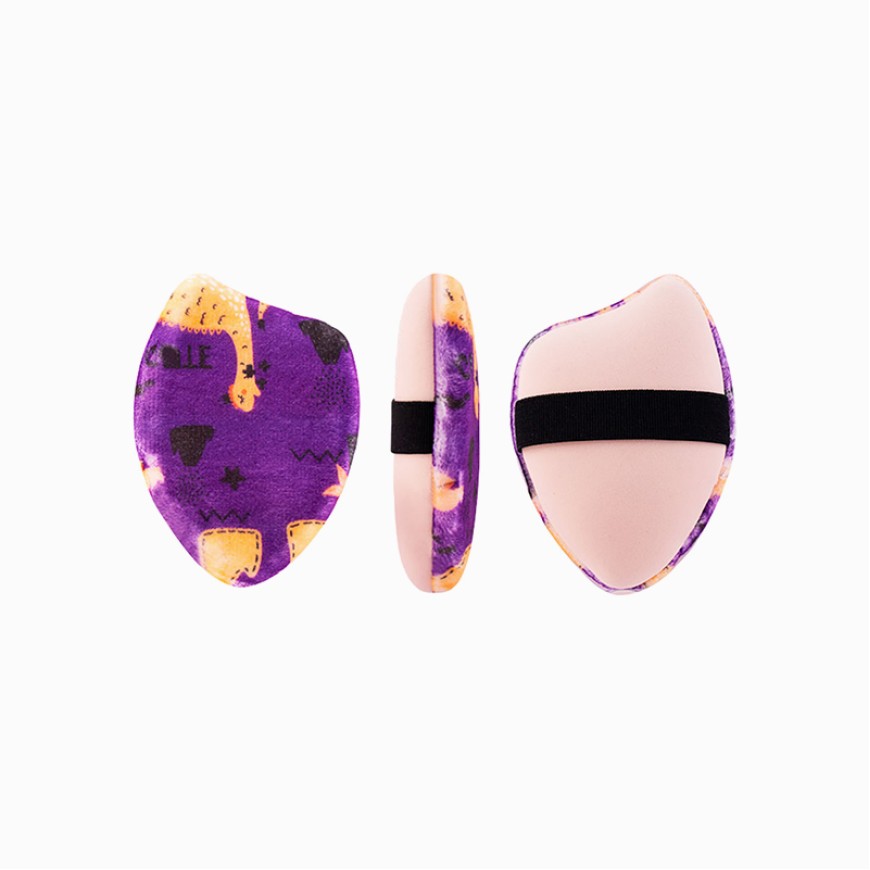 Double-sided printed cotton elastic band makeup sponge