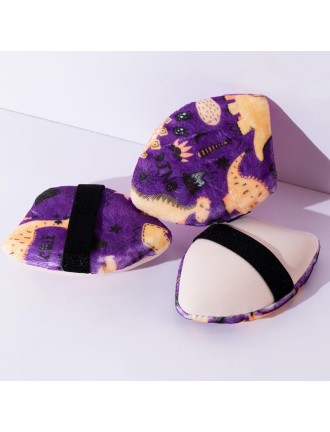 Double-sided printed cotton elastic band makeup sponge