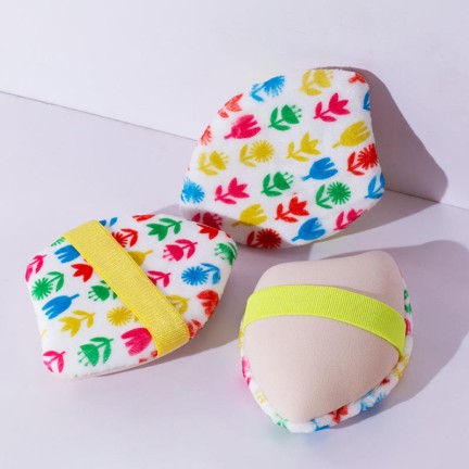 Double-sided printed cotton elastic band makeup sponge