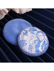 Soft makeup powder puff with embroidered pattern