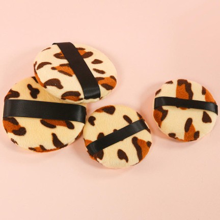 Leopard print round ultra-soft makeup sponge/powder puff