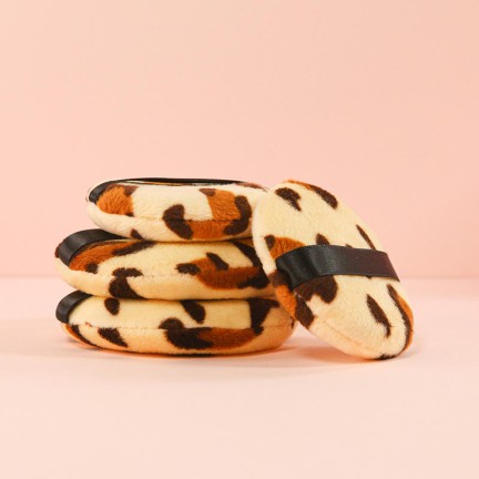 Leopard print round ultra-soft makeup sponge/powder puff