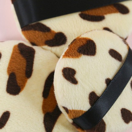 Leopard print round ultra-soft makeup sponge/powder puff
