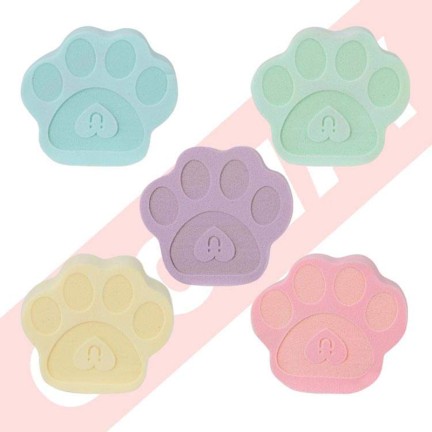 Cat paw shaped pink natural sponge